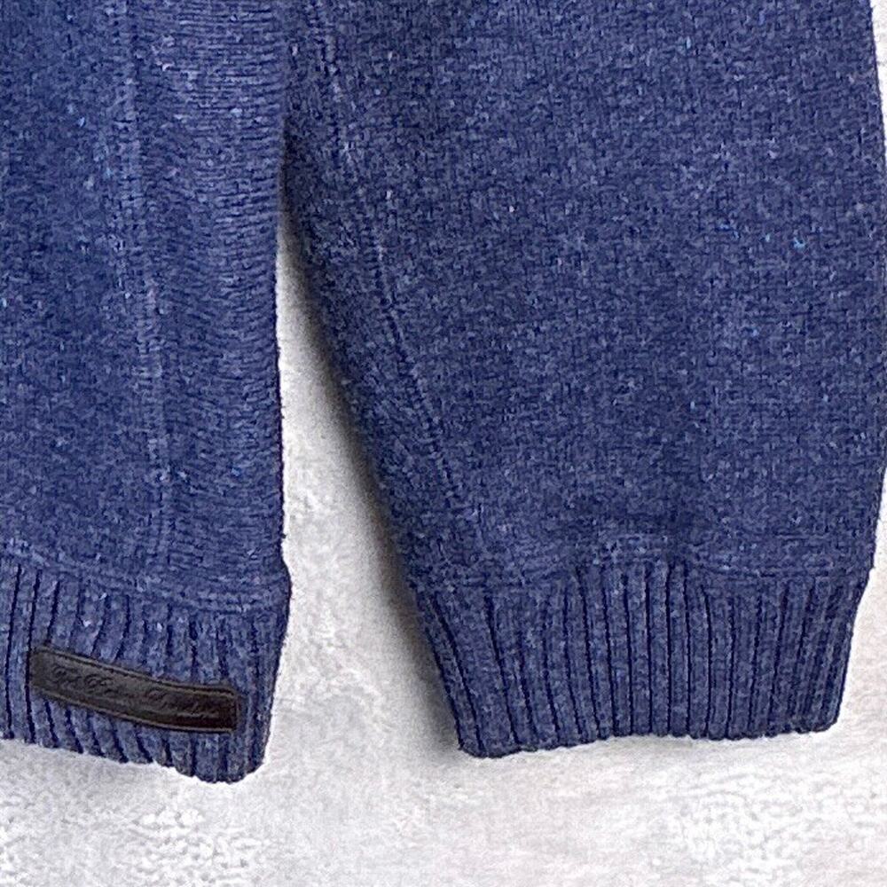 Ted Baker Sweater Mens 7 (3XL) Blue Technicolour Yarns Wool Shawl Collar Luxury - Picture 3 of 10